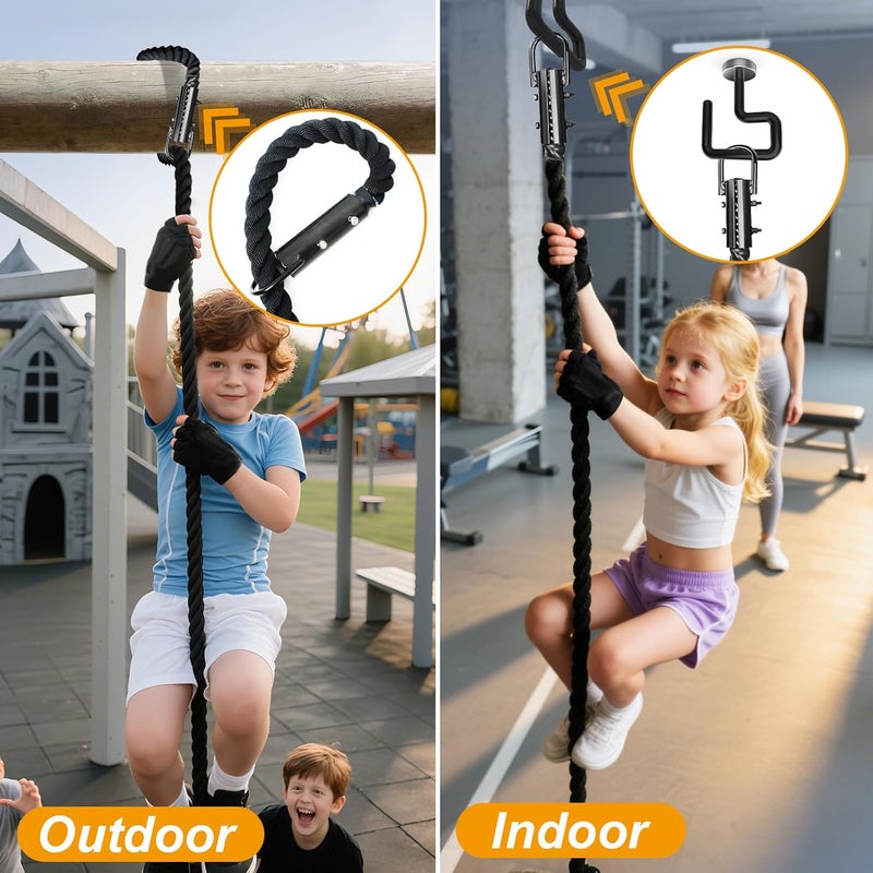 DAJOUJS Climbing Rope 1.5 Inch Diameter 10/15 / 20/30 Feet Length Gym Climbing Rope for Workout Fitness & Strength Training, Gym Rope, Exercise Climbing Rope in Black for Adults Outdoor & Indoor - Image 3